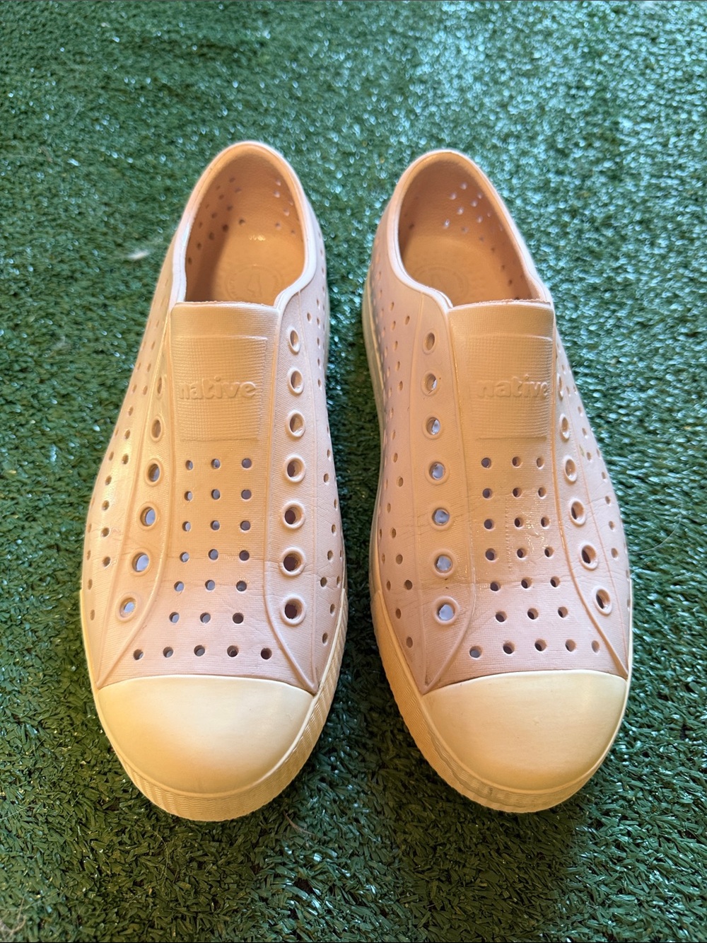Native Slip-On Sneakers in Light Pink and Cream